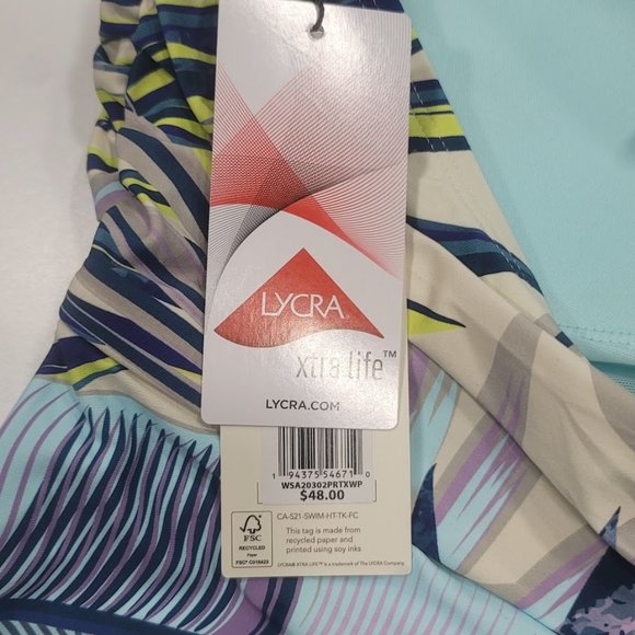 CALIA Wrap Front Tankini Top Plus Size - Picture 7 of 9